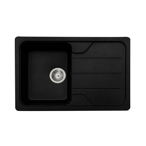 Гранитная мойка для кухни VALESO VERONA 7850 матовая Черный металлик