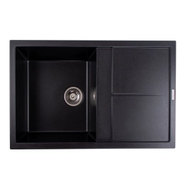 Гранитная мойка для кухни VALESO SELENA 7950 матовая Черный металлик