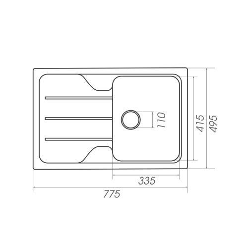 Гранитная мойка для кухни VALESO VERONA 7850 матовая Черная - Фото № 5