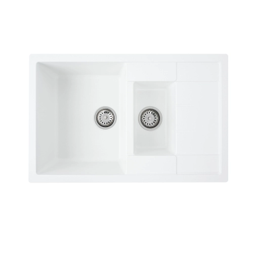 Гранитная мойка для кухни VALESO TOSKANA 7850W матовая Белоснежная - Фото № 1