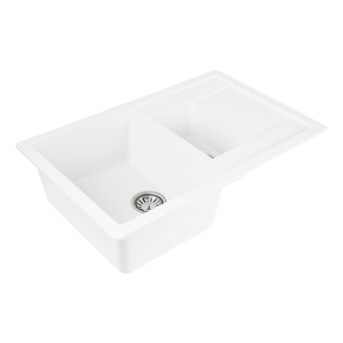 Гранитная мойка для кухни VALESO TOSKANA 7850W матовая Белоснежная - Фото № 2