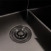 Кухонная мойка CM 58*48 R черная PVD VALESO Handmade (круглый сифон 3,0/0,8) - Фото № 4