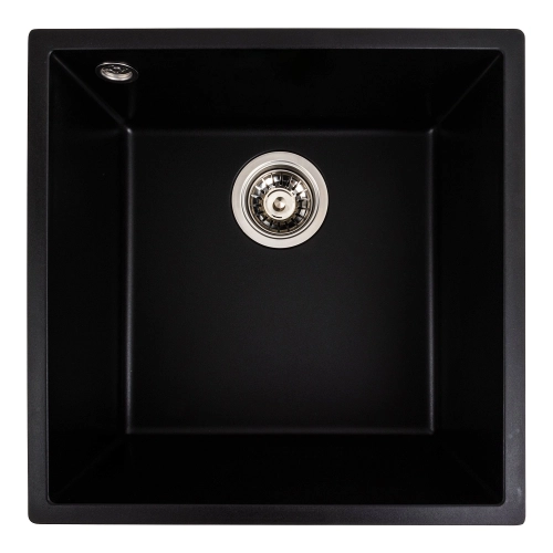 Гранитная мойка для кухни VALESO 4040 RUBA матовый черный - Фото № 2