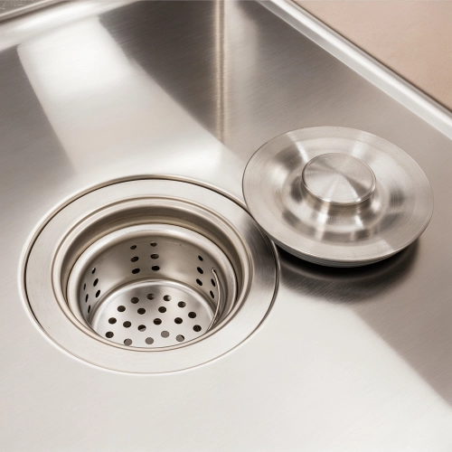 Кухонная мойка CM 78*50 R нержавейка VALESO Handmade (круглый сифон 3,0/0,8) - Фото № 5