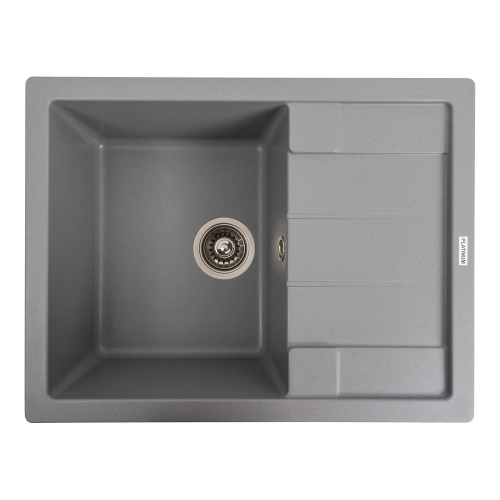 Гранитная мойка для кухни VALESO INTENSO 6550 матовая Серый металлик - Фото № 4
