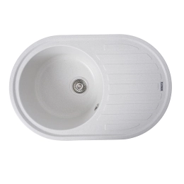 Гранитная мойка для кухни VALESO LIRA 7750 матовая Белая в точку