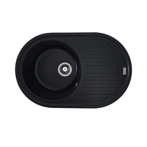 Гранитная мойка для кухни VALESO LIRA 7750 матовая Черный металлик