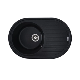 Гранитная мойка для кухни VALESO LIRA 7750 матовая Черный металлик