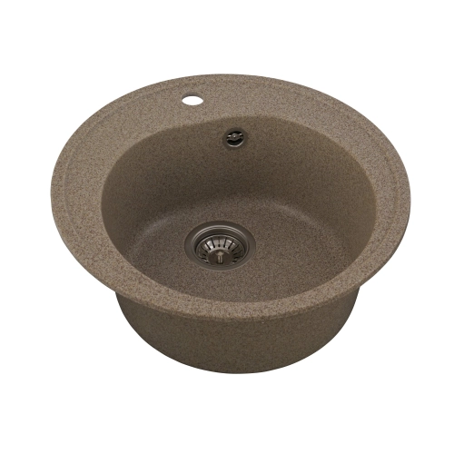 Гранитная мойка для кухни VALESO LUNA 510 матовая Карамель - Фото № 6