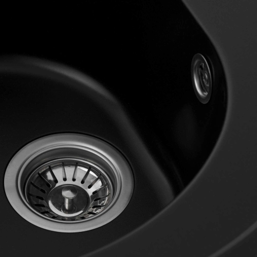 Гранитная мойка для кухни VALESO LUNA 510 матовая Черная - Фото № 14