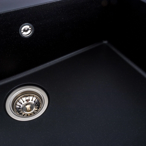 Гранитная мойка для кухни VALESO BOGEMA 7850 матовая Черный металлик - Фото № 2