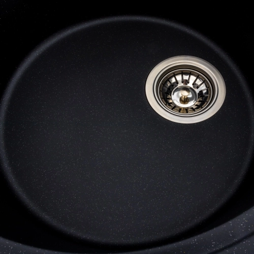 Гранитная мойка для кухни VALESO ONYX 5847 матовая Черный металлик - Фото № 9