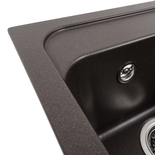 Гранитная мойка для кухни VALESO KORRADO 4050 матовая Темная Скала - Фото № 2