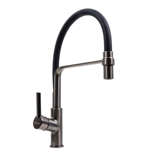 Смеситель кухонный VALESO BQ566 гибкий PVD черный