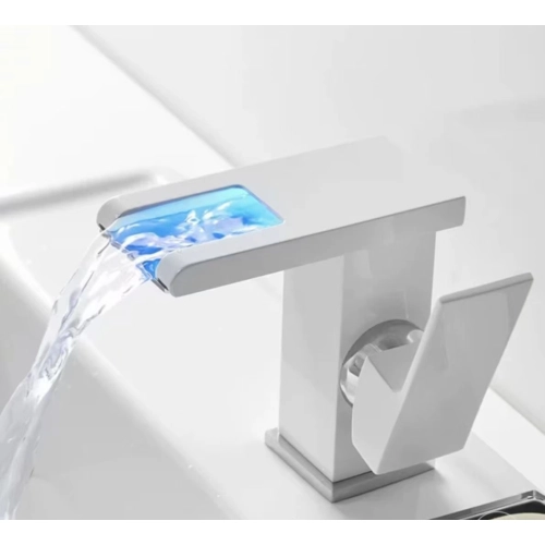 Смеситель для раковины светодиодный VALESO NSB015 белый - Фото № 4