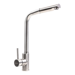 Смеситель кухонный с выдвижной воронкой VALESO Q411B нержавейка