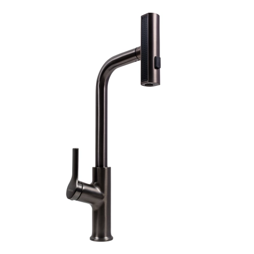 Смеситель кухонный с поворотным аэратором VALESO TH37 PVD черный - Фото № 2