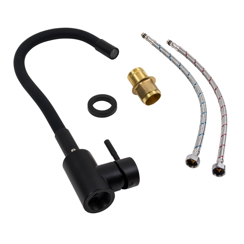 Смеситель кухонный гибкий VALESO NES-ZZ45 черный - Фото № 1