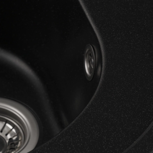 Гранитная мойка для кухни VALESO LUNA 510 матовая Черный металлик - Фото № 9