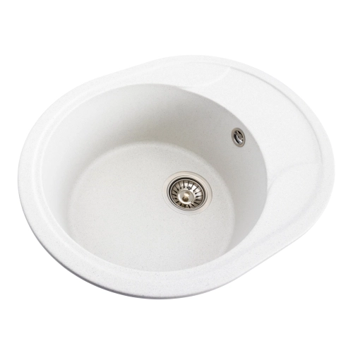 Гранитная мойка для кухни VALESO ONYX 5847 матовая Белая в точку - Фото № 3