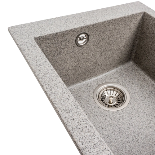 Гранитная мойка для кухни VALESO SOKIL 4150 матовая Серая - Фото № 3