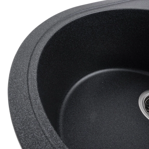 Гранитная мойка для кухни VALESO ONYX 5847 матовая Карбон - Фото № 7