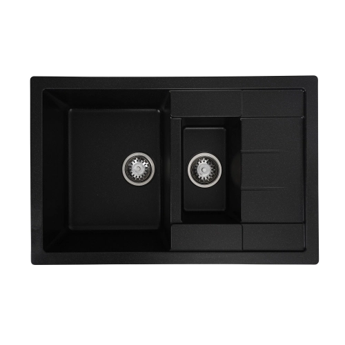 Гранитная мойка для кухни VALESO TOSKANA 7850W матовая Черный металлик