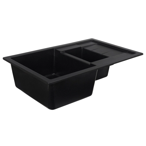 Гранитная мойка для кухни VALESO TOSKANA 7850W матовая Черный металлик - Фото № 3