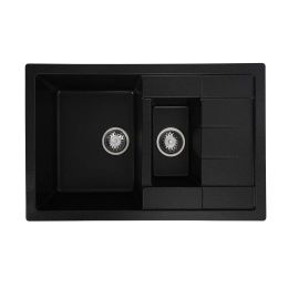 Гранитная мойка для кухни VALESO TOSKANA 7850W матовая Черный металлик