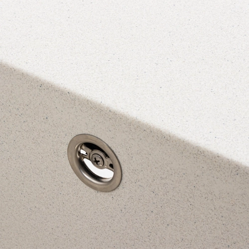 Гранитная мойка для кухни VALESO AZURIT 7950 матовая Белая в точку - Фото № 3