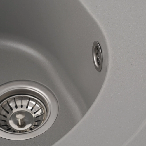 Гранитная мойка для кухни VALESO LUNA 510 матовая Серый металлик - Фото № 9