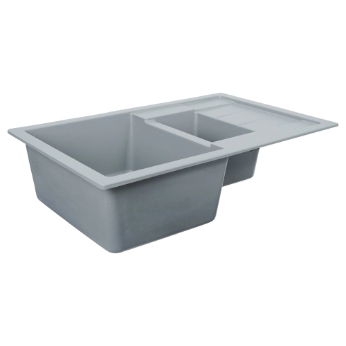 Гранитная мойка для кухни VALESO TOSKANA 7850W матовая Серый металлик - Фото № 3