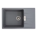 Гранитная мойка для кухни VALESO ROMA 7850 матовая Серый металлик - Фото №1