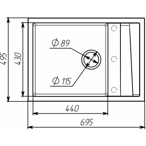 Гранитная мойка для кухни VALESO CASCADA 7050 матовая Титан - Фото № 5