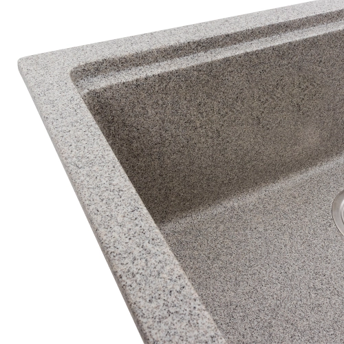 Гранитная мойка для кухни VALESO NIKA 7545 матовая Серая - Фото № 3