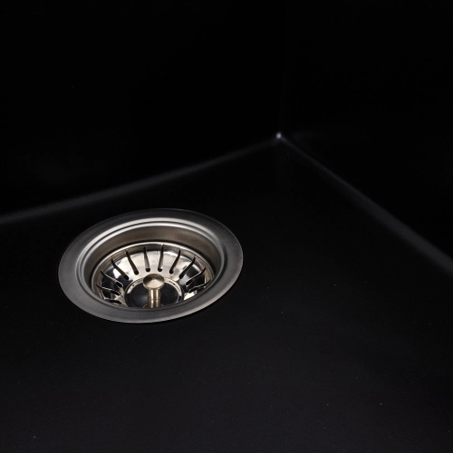 Гранитная мойка для кухни VALESO ROXY 3744 матовая Черная - Фото № 4