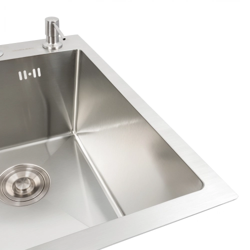 Кухонная мойка нержавейка 40*50 VALESO Handmade (сифон круглый 3,0/0,8) - Фото № 2