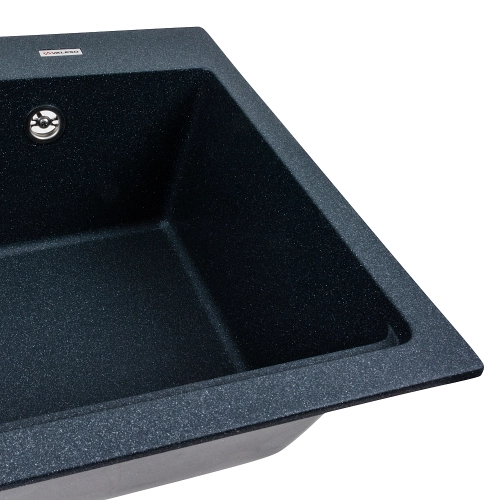 Гранитная мойка для кухни VALESO NIKA 7545 матовая Антрацит - Фото № 2