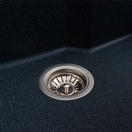 Гранитная мойка для кухни VALESO NIKA 7545 матовая Антрацит - Фото № 4