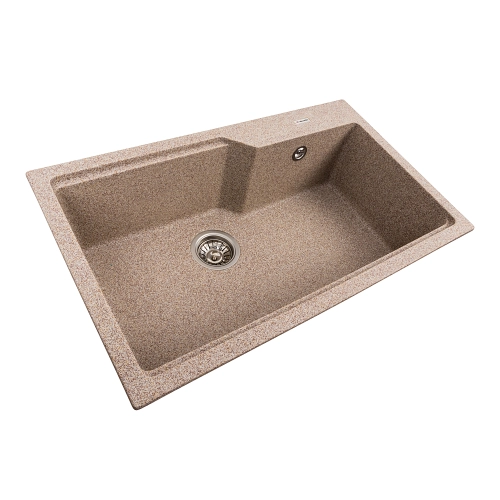 Гранитная мойка для кухни VALESO NIKA 7545 матовая Карамель - Фото № 1