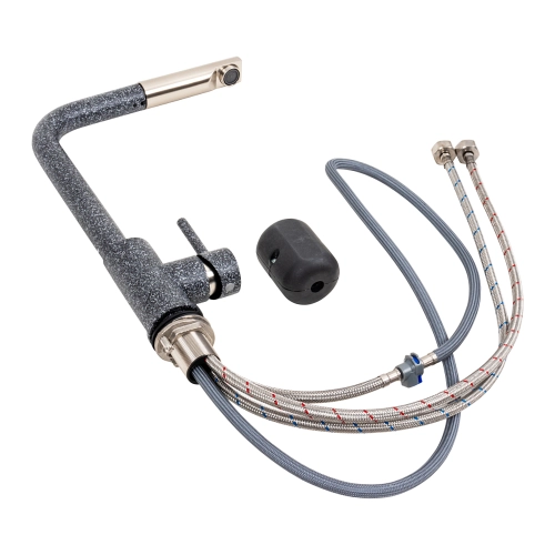 Кухонный смеситель с выдвижной лейкой VALESO Q411B Графит - Фото № 1