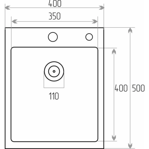PVD Кухонная раковина Black 40*50 Valeso ручной работы (Siphon Round 3,0/0,8) - Фото № 2