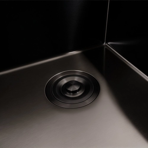 PVD Кухонная раковина Black 40*50 Valeso ручной работы (Siphon Round 3,0/0,8) - Фото № 1