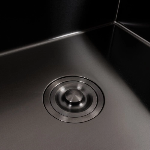 Кухонная мойка черная 60*50 PVD VALESO Handmade (сифон круглый, 3,0/0,8) - Фото № 4