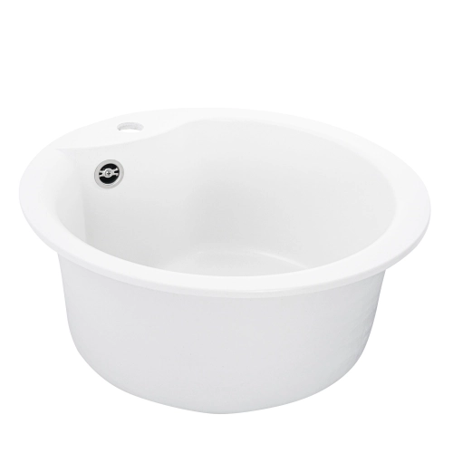 Гранитная мойка для кухни VALESO TURAS 480 матовая Белоснежная - Фото № 2