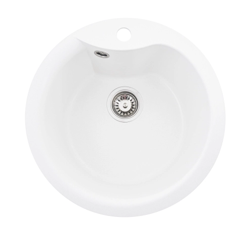 Гранитная мойка для кухни VALESO TURAS 480 матовая Белоснежная