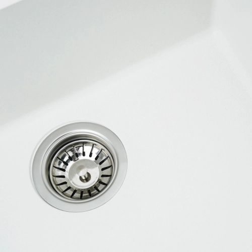 Гранитная мойка для кухни VALESO OASIS 5444 матовая Белоснежная - Фото № 6