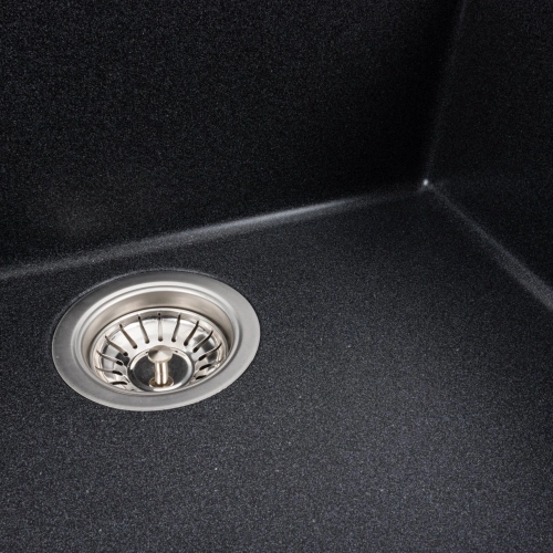 Гранитная мойка для кухни VALESO OASIS 5444 матовая Карбон - Фото № 9