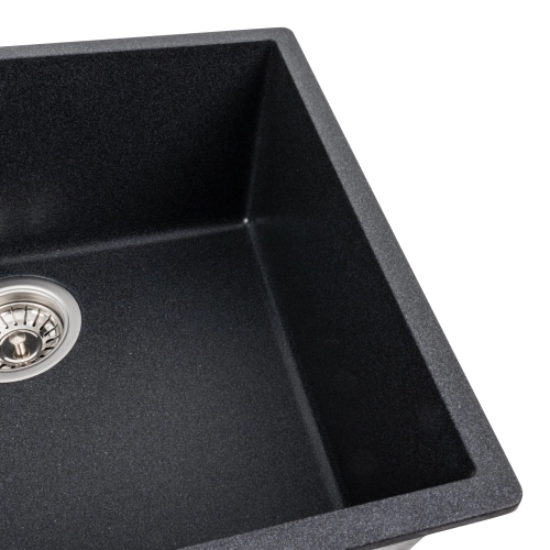 Гранитная мойка для кухни VALESO OASIS 5444 матовая Карбон - Фото № 6