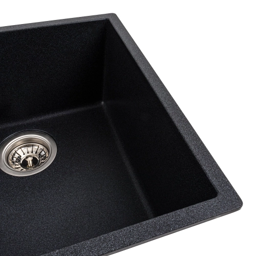 Гранитная мойка для кухни VALESO 4040 RUBA матовый карбон - Фото № 8